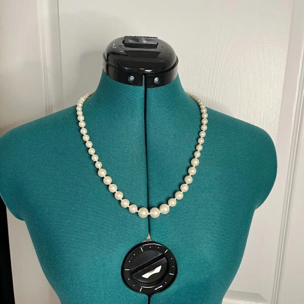 Beaded Long Graduated Faux Pearl Wedding Bridal Necklace